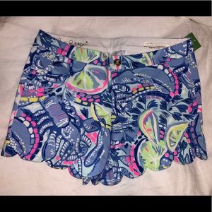 NWT Lilly Pulitzer Scallop Hem Shorts